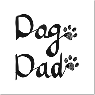 Calligraphic handwriting ''Dog Dad'' text Posters and Art